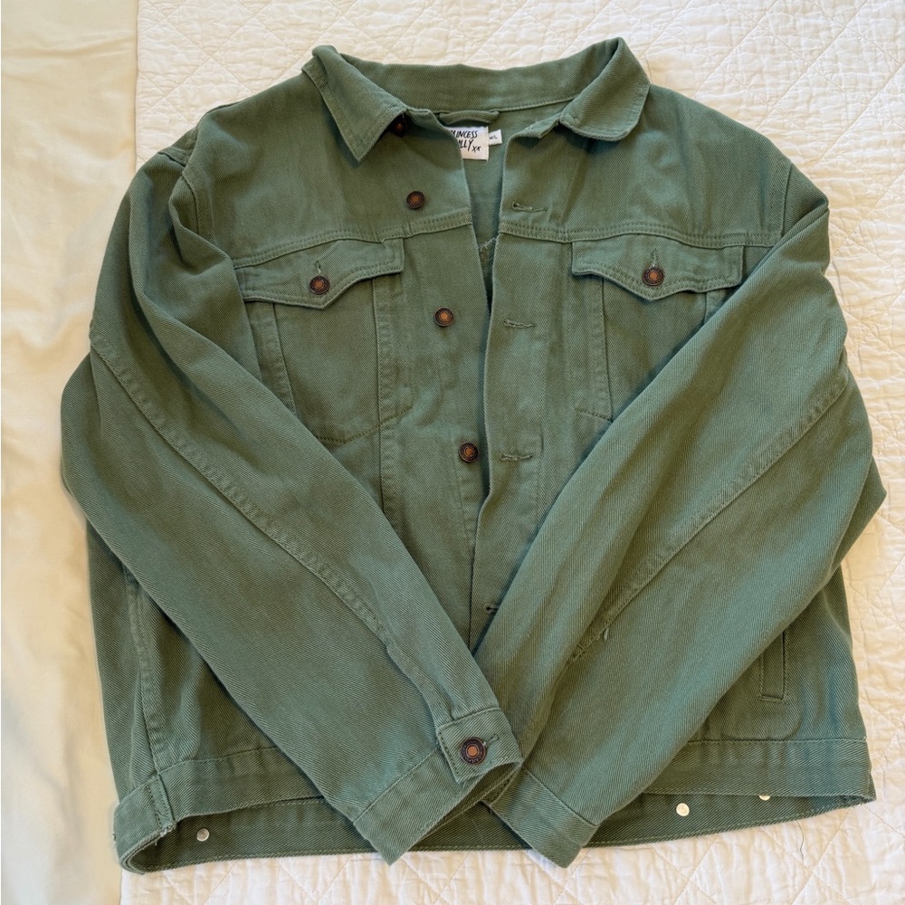 Princess Polly Green Jean Jacket